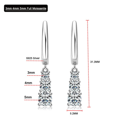 Full Moissanite U Shape Stud Earrings