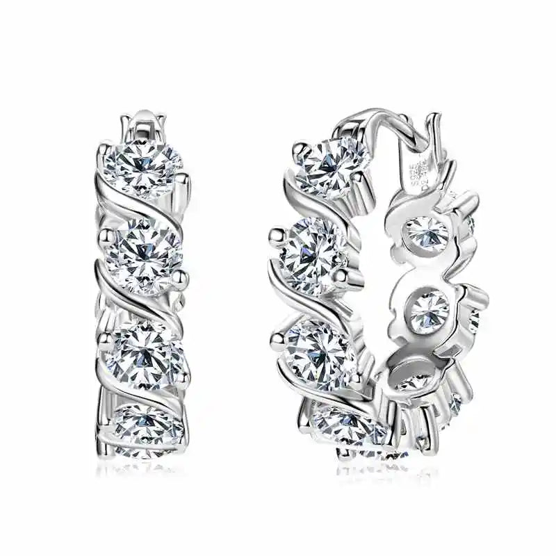 4.8CTTW Sparkling Round Cut Moissanite Earring