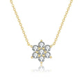 14k Gold Pendant 1ct Moissanite Necklace for Women Fashion Diamond Sun Flower Light Luxury Snowflake Fine Jewelry