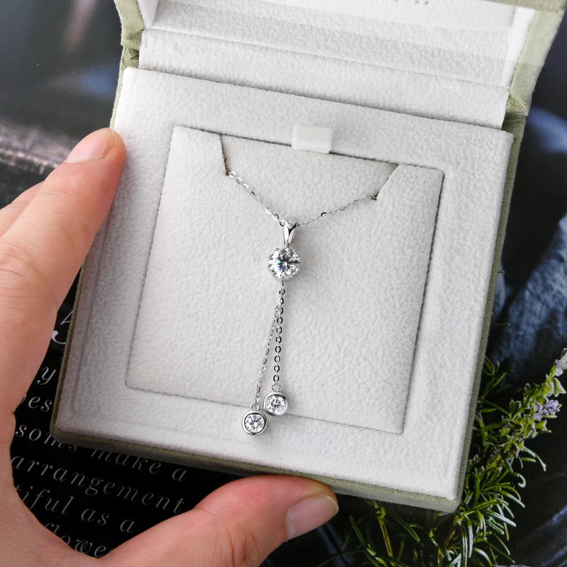 Drop Pendant Moissanite Necklace