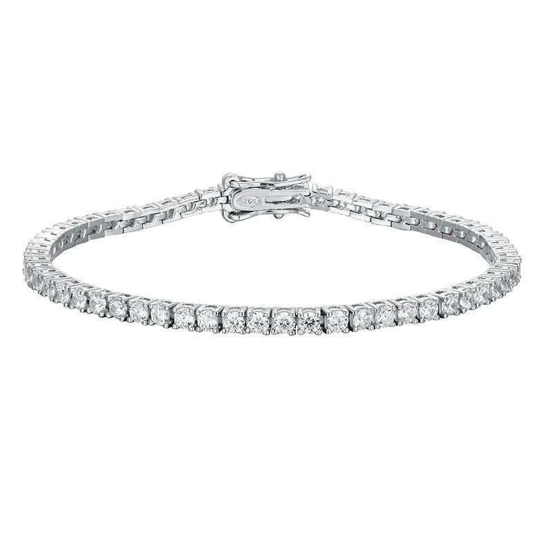 2mm Moissanite Tennis Bracelet | D Color S925 Silver