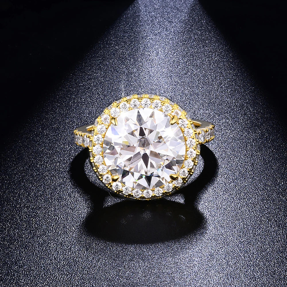 5ct D Color Big Moissanite Rings For Women Wedding Bridal S925 Sterling Silver Couples Ring Plated 18k