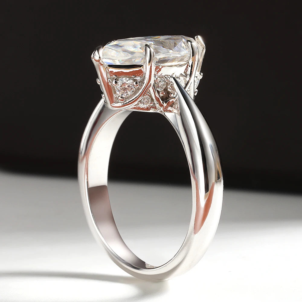 4cttw Marquise Cut D Color Moissanite Rings For Women Wedding Bridal S925 Sterling Silver