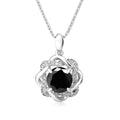 3ct 9mm Black Moissanite Necklace For Women Solid Silver 925