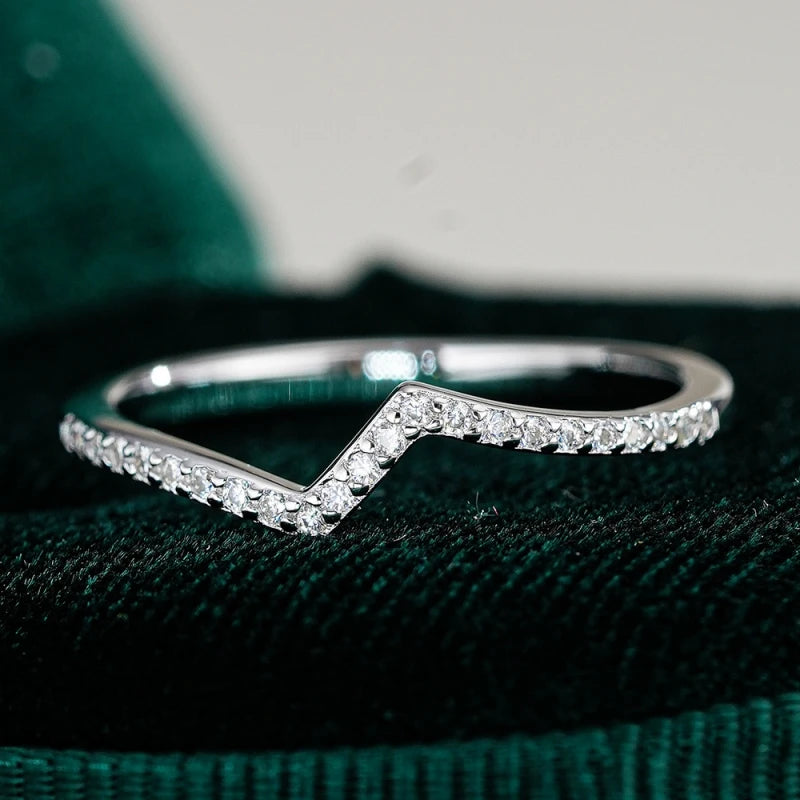 Trendy Girl Valentine's Day 18K White Gold Daughter Birthday Gift 0.75CT Moissanite Diamond Women Wedding PT950 Christmas Rings