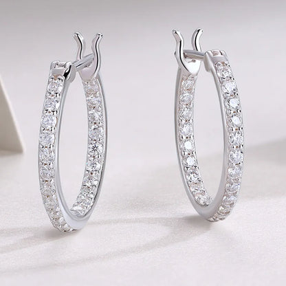 0.88cttw Full Moissanite Hoop Earrings