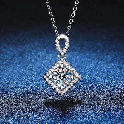 1ct Moissanite Lab Diamond Necklaces