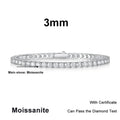 Moissanite Tennis Bracelet Original s925 Sterling Silver 3mm 4mm 5mm 6.5mm Lab Diamond Bracelets for Women Men Chains