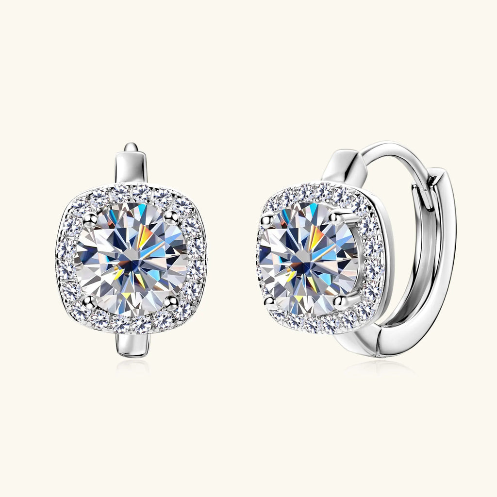 Hoop Earrings for Women GRA Certified S925 Sterling 1CT Full Moissanite Silver Lab Diamond Earring Wedding Jewelry