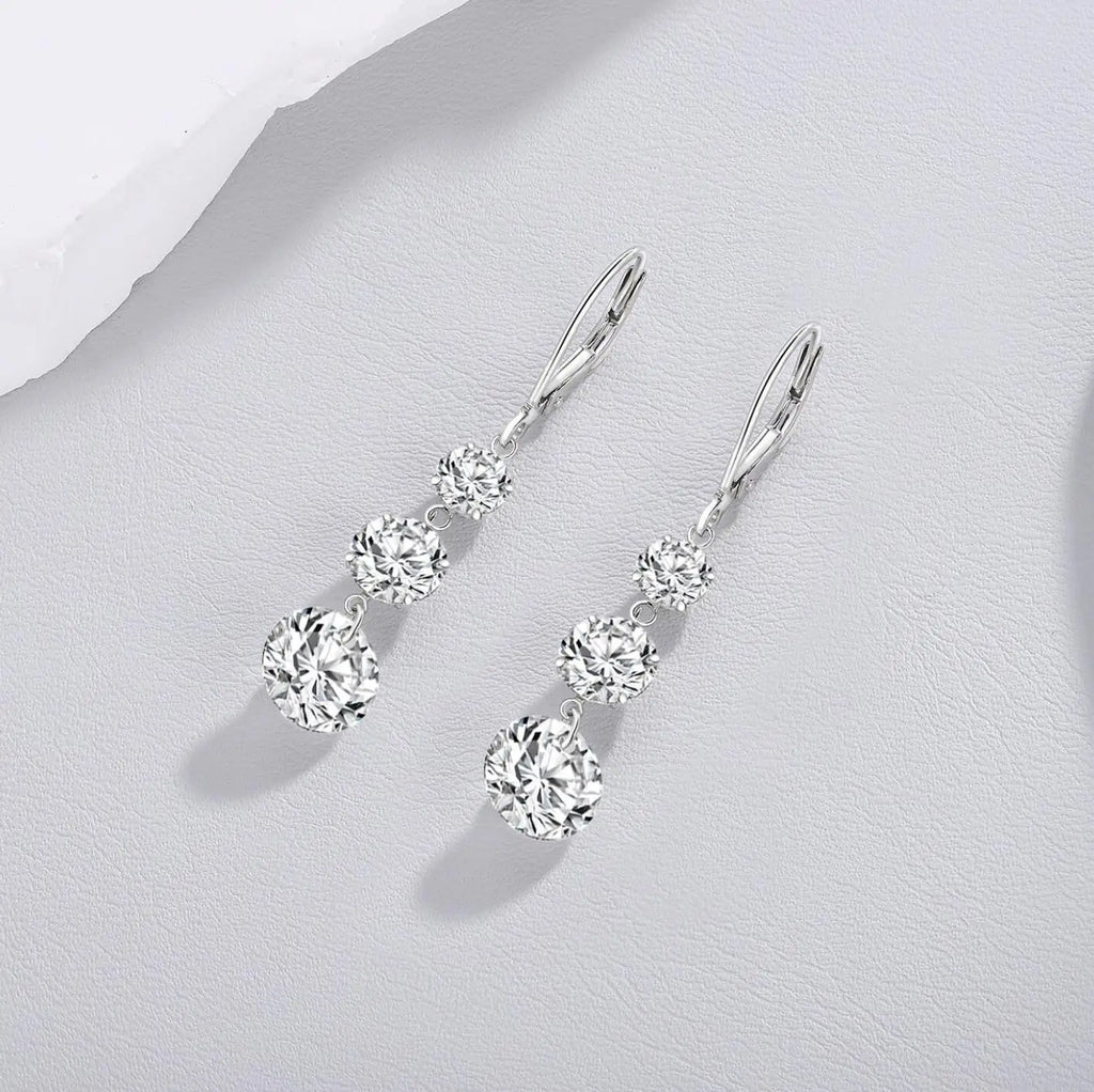 7 Carat Moissanite Dangle Earrings for Women D Color Lab Diamond Long Earring 925 Silver Hoops Wedding Engagement Fine Jewelry