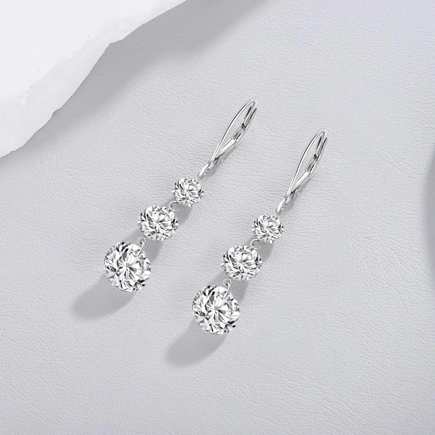 7 Carat Moissanite Dangle Earrings for Women D Color Lab Diamond Long Earring 925 Silver Hoops Wedding Engagement Fine Jewelry