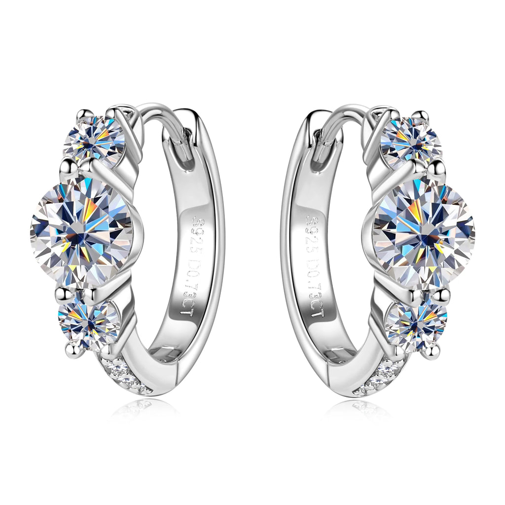 14K Gold Plated Moissanite Hoop Earrings 925 Sterling Silver Cartilage Piercing Earrings Ear Cuff for Women Gift Jewelry