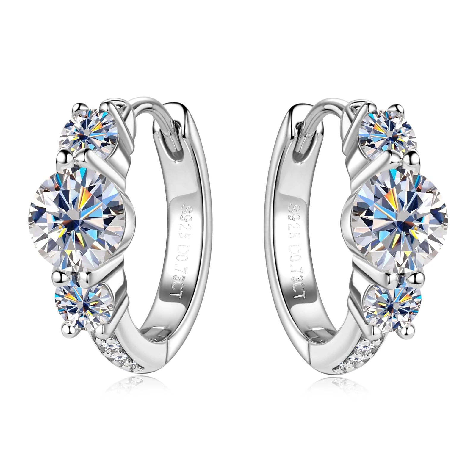 14K Gold Plated Moissanite Hoop Earrings 925 Sterling Silver Cartilage Piercing Earrings Ear Cuff for Women Gift Jewelry