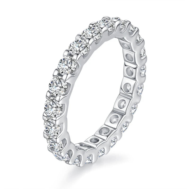 Party Fine Jewelry 18K White Gold Girl Valentine's Day Rings 0.1CT Moissanite Diamond Women Birthday Gift PT950 Platinum Wedding