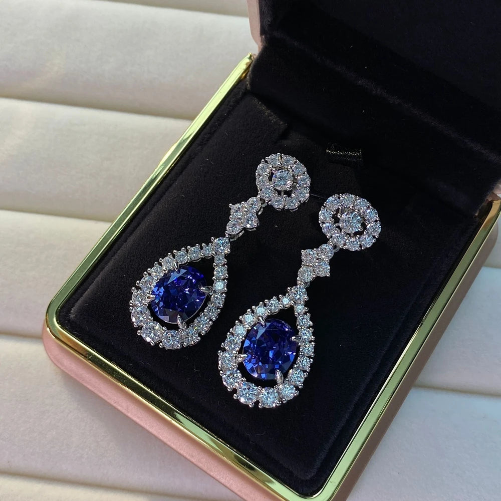 Luxury Drop Earrings Created Moissanite