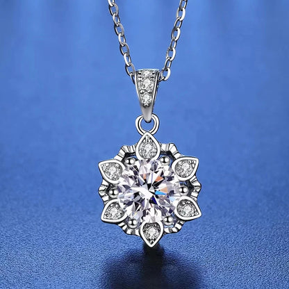 1ct Moissanite Snowflake Diamond Neckalces