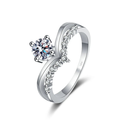 Designer 18K White Gold 0.5CT Moissanite Ring