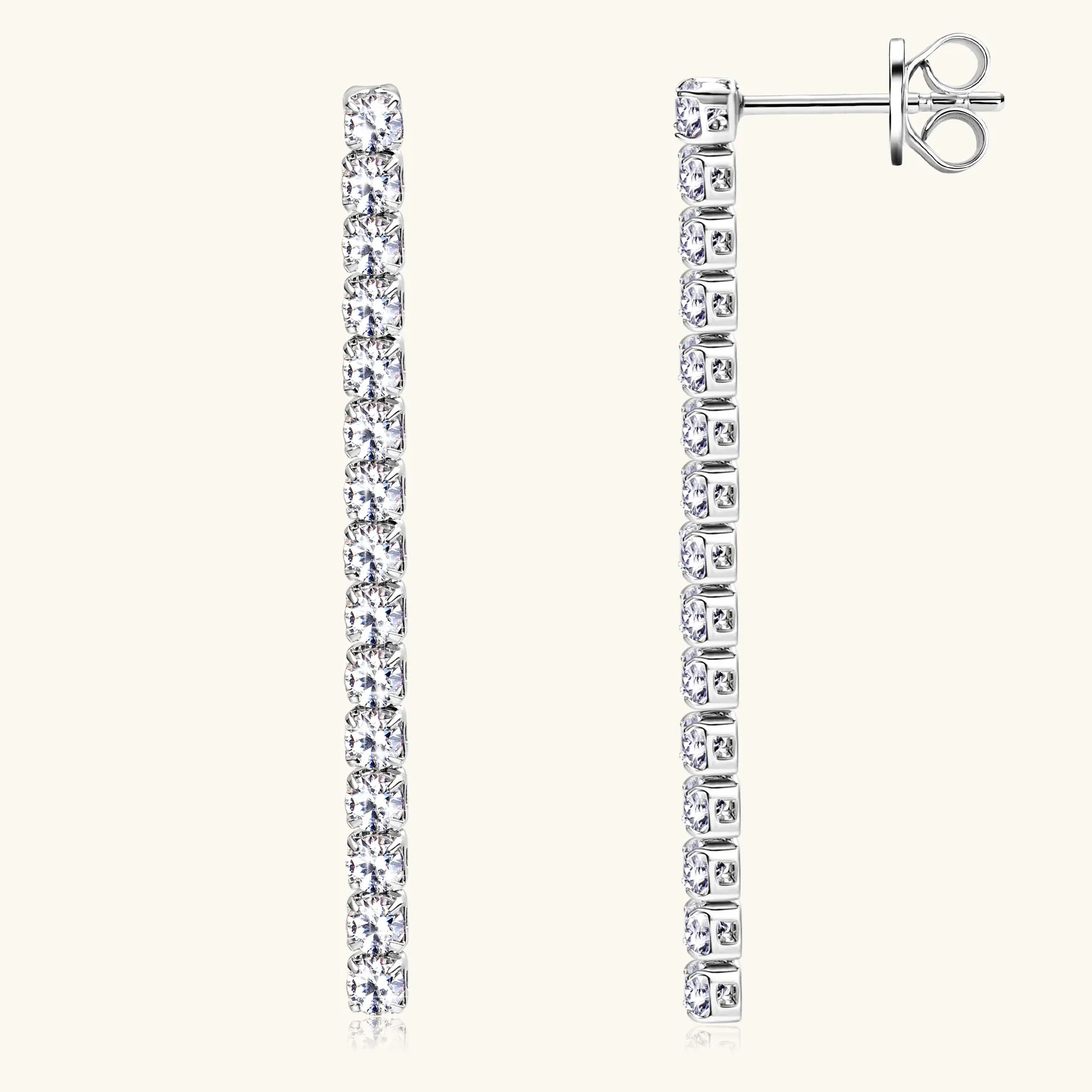 Dangle Earrings 925 Sterling Silver Gold Silver Color Long Tassel Drop Earring for Women 2.5mm Moissanite Party Wedding  Jewelry