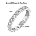 Moissanite Rings for Women Men S925 Sterling Silver Plated 18K 2mm D Color