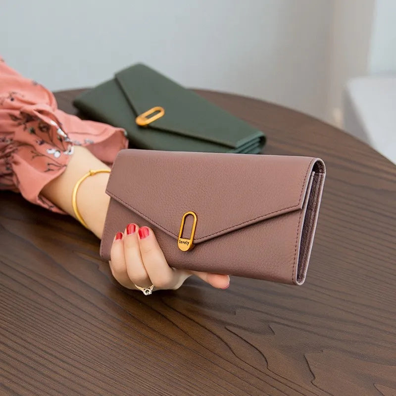 Genuine Cow Leather Wallets  Cellphone Card Holder