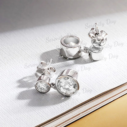 2.6cttw Full Moissanite Drop Earrings