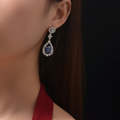 Luxury Drop Earrings Created Moissanite