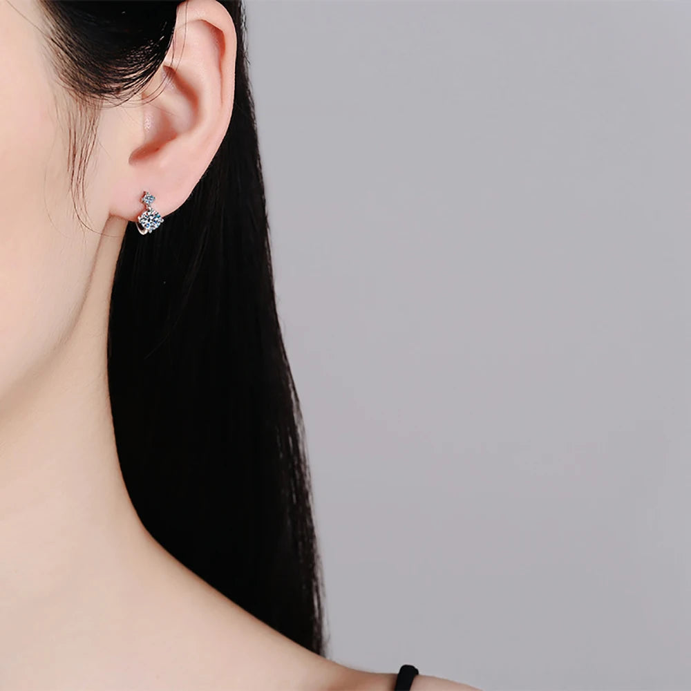 Full Moissanite Hoop Earring For Women