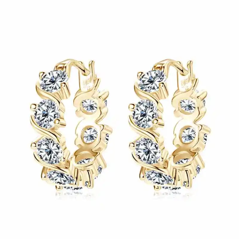 4.8CTTW Sparkling Round Cut Moissanite Earring
