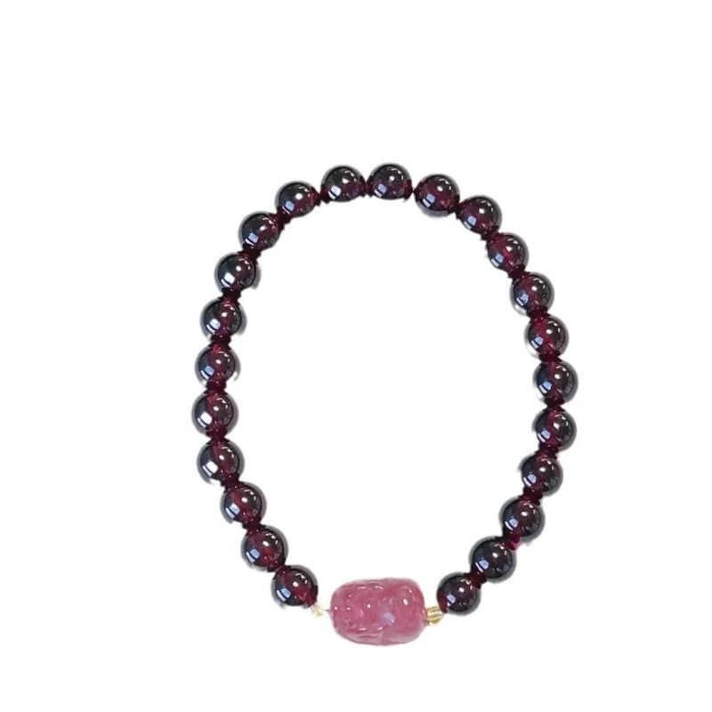 Natural Pomegranate Color Bracelet