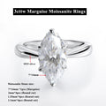 4cttw Marquise Cut D Color Moissanite Rings For Women Wedding Bridal S925 Sterling Silver