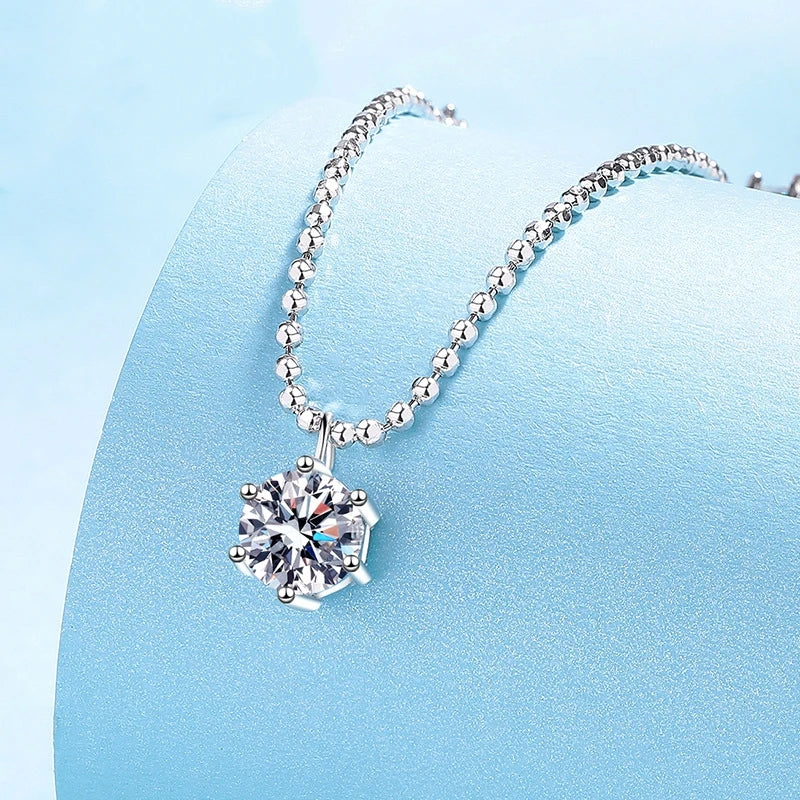 Girl Valentine's Day Necklaces 3.2CT Moissanite Diamond18K White Gold  Women Wedding PT950 Platinum Birthday Gift