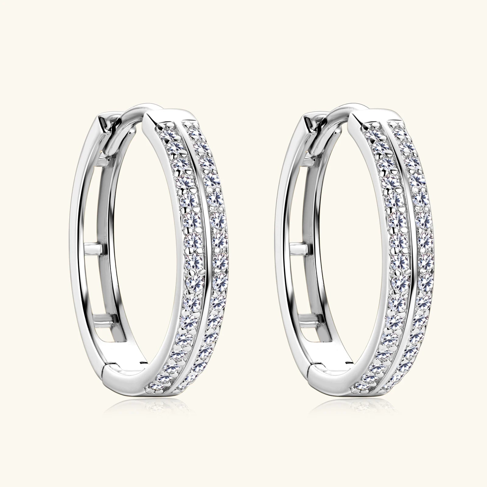 14K Gold Plated Hoop Earrings for Women Real S925 Sterling Silver Moissanite Diamond Earrings Trend Fine Jewelry Gift