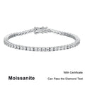 Moissanite Tennis Bracelet Original s925 Sterling Silver 2.5mm D VVS1 with White Gold Plated Bracelets Chains for Women