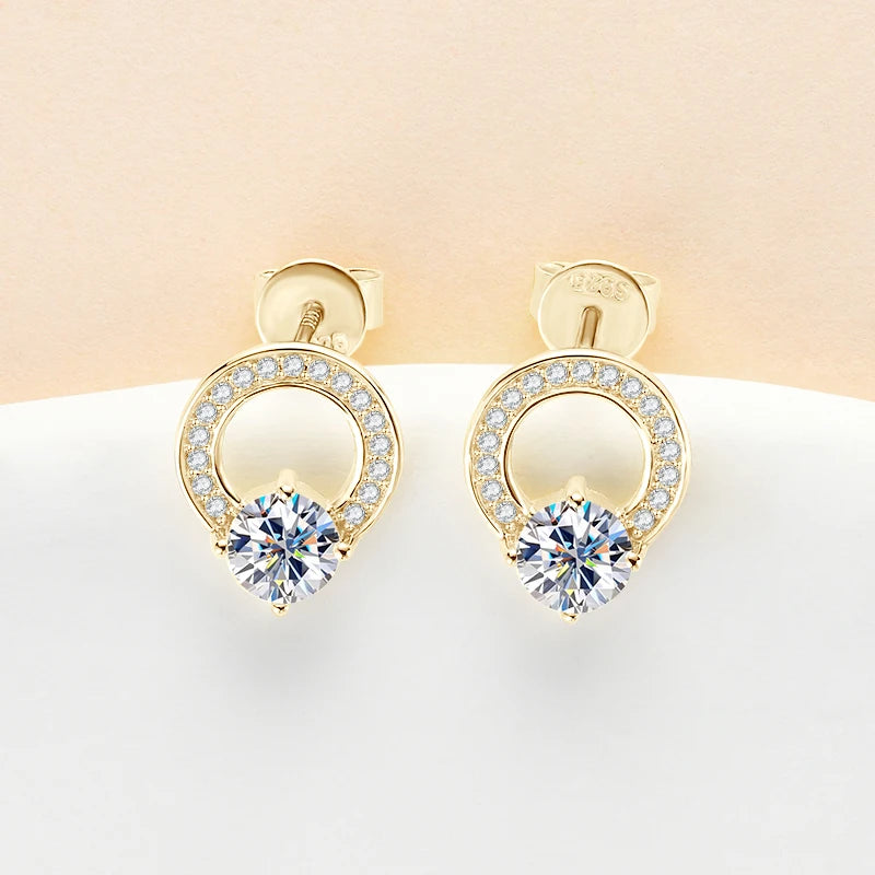 5mm 0.5ct Moissanite Earring 925 Sterling Silver Stud Earrings
