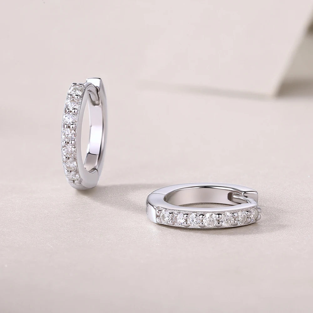 18K Plated 925 Sterling Silver Moissanite Hoop Earrings For Women High Quality Jewelry Anniversary Gift