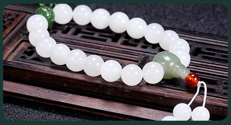 White Jade Single Loop Bracelet Natural Hetian Jade