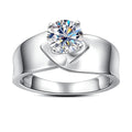 Moissanite 925 Sterling Silver Classic White Gem Round 1.2 Carat D Color Wedding Ring For Women Jewelry