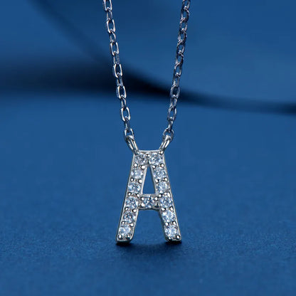 Moissanite Diamond Necklace Initial 26 Letter