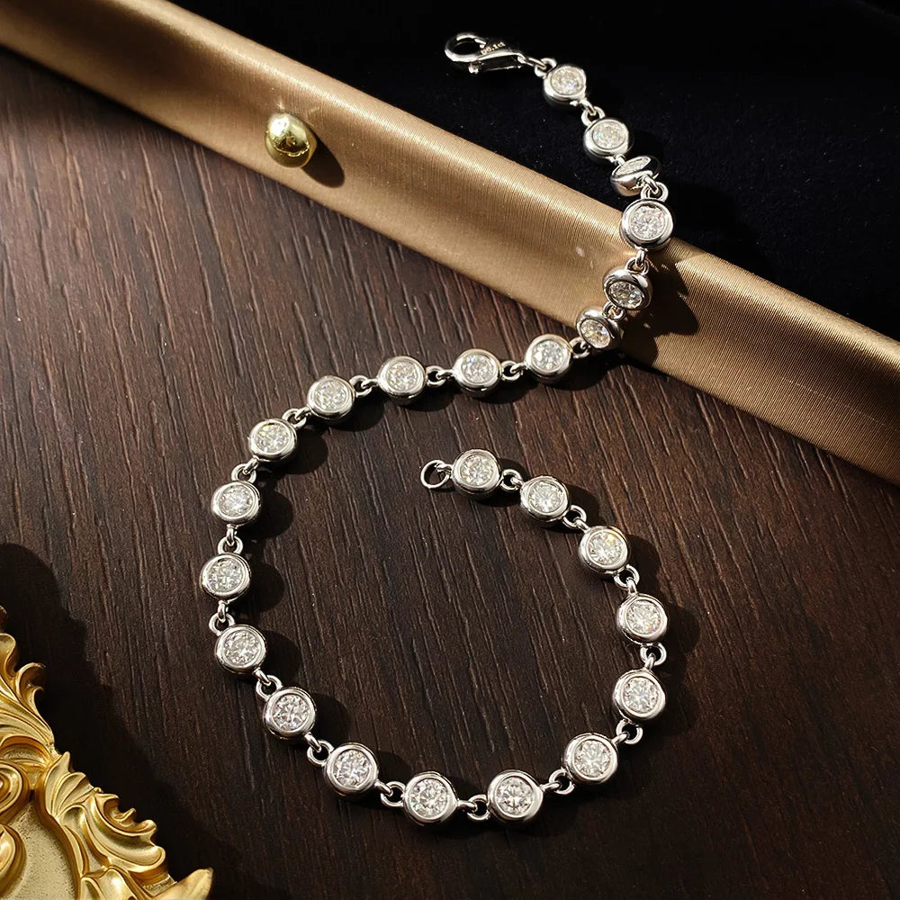 Moissanite Tennis Bracelet GRA Certified s925 Sterling Sliver 3mm