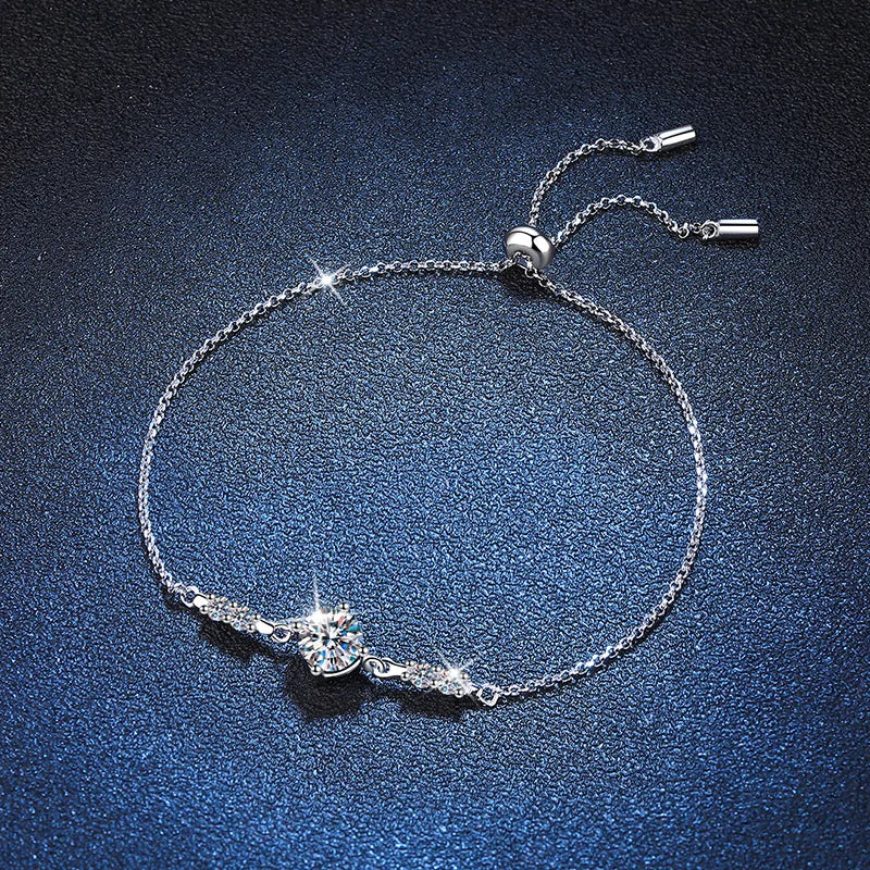 1CT Moissanite Charm Bracelet