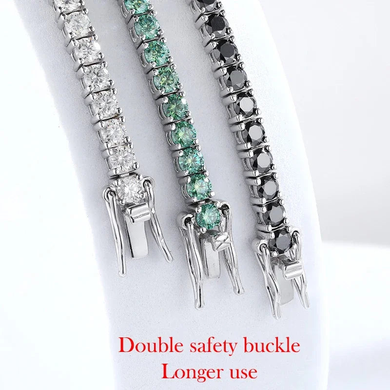 Moissanite Tennis Bracelets for Women Men Original 925 Sterling Silver Bangles with Certificate 3/4/5mm Pass Diamond Test
