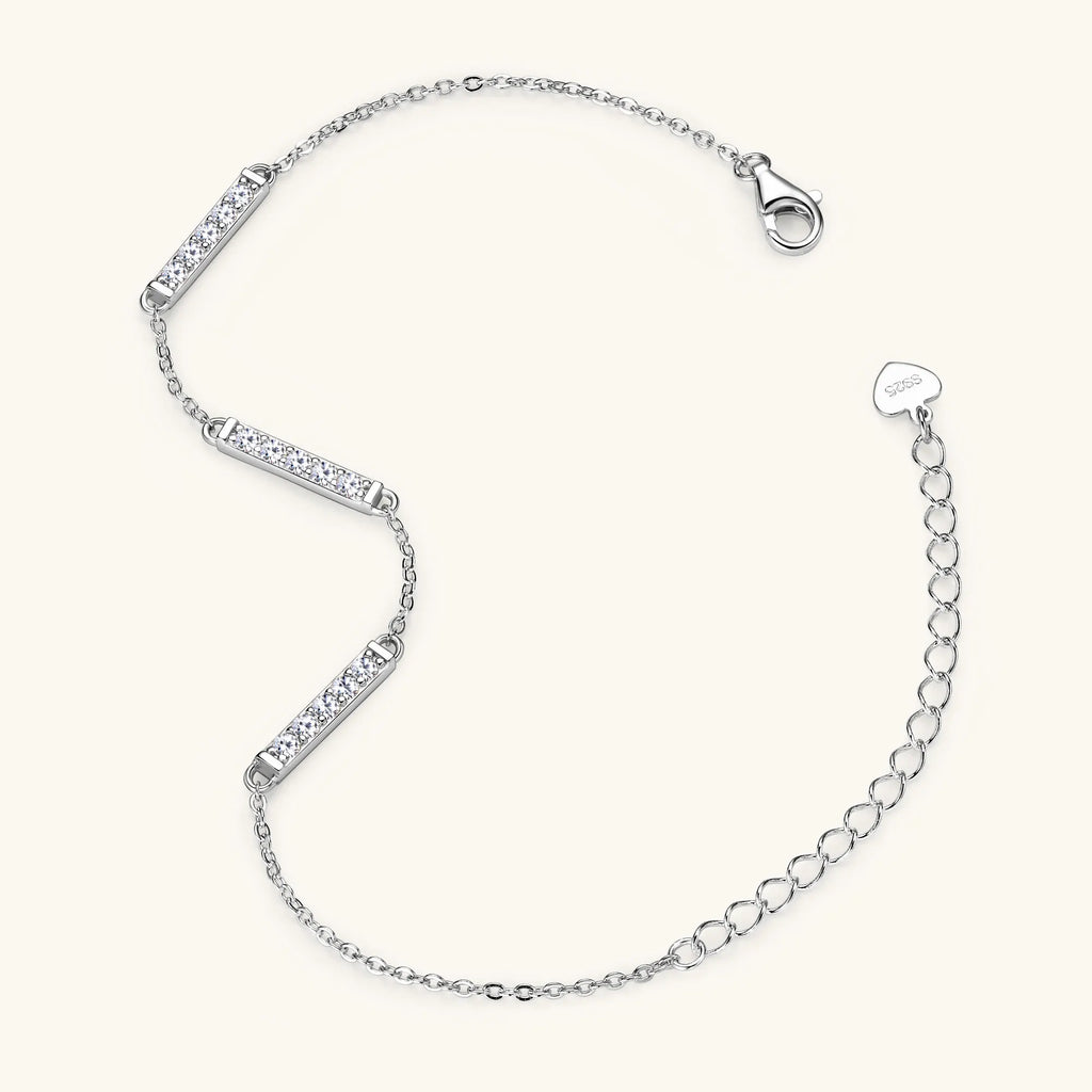 All Moissanite Bracelets for Women 2mm 0.45ct Round Lab Diamond S925 Sterling Silver Adjustable Chain Bracelet GRA