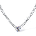 100% 925 Silver Cuban Chain Necklace 1 Carat Moissanite Pendant Necklaces for Women Men Plated 18k Gold Jewelry with Certificate