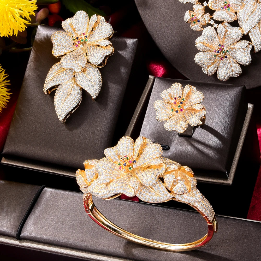 Gorgeous Luxury Flower Jewelry Set