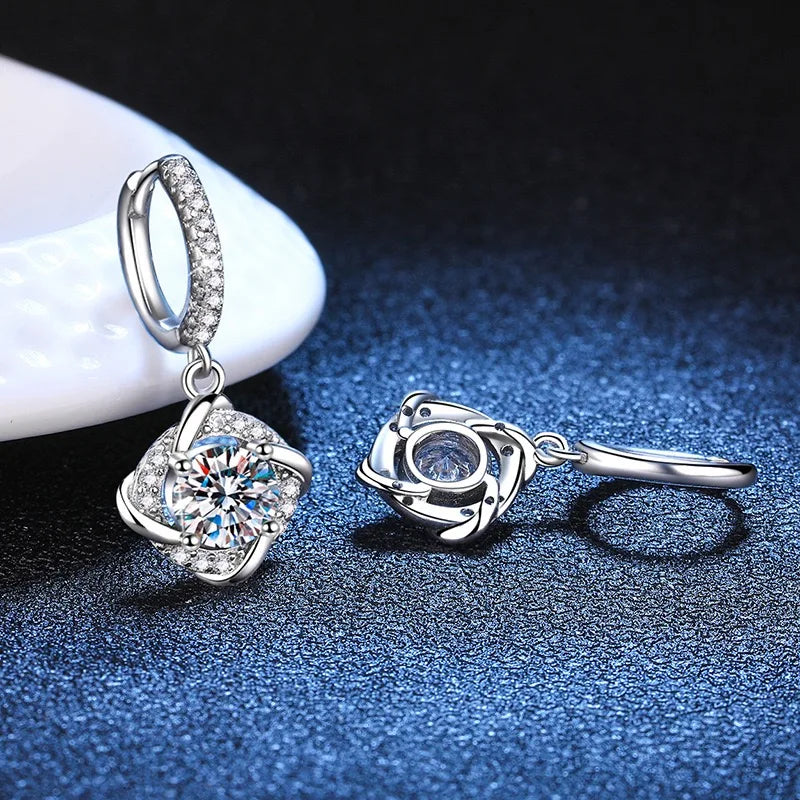 2ct  Moissanite  Huggie Drop Earrings