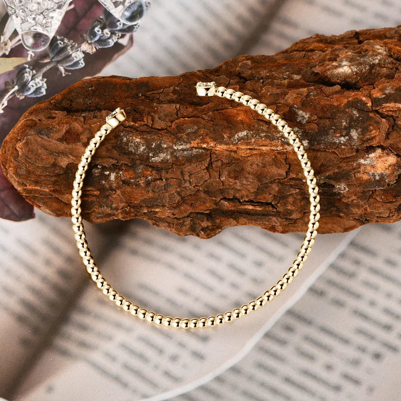 Moissanite Bangles 1CTTW 18k Plated for Women 100% Solid S925 Silver Stackable Jewelry Adjustable Lab Diamond Bracelets