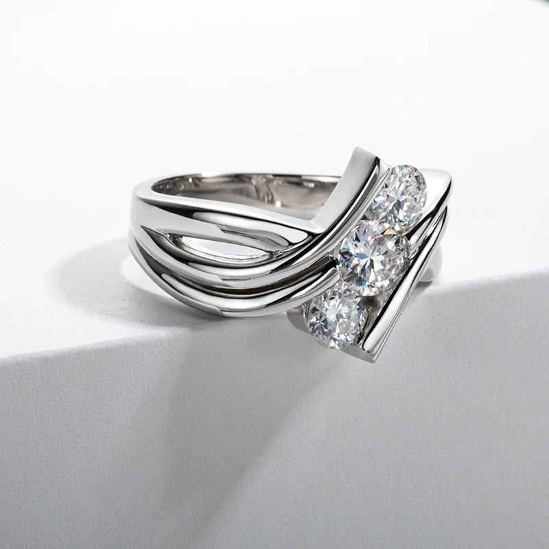 Moissanite Diamond Vintage Women Engagement Jewelry 925 Sterling Silver Female Wedding Rings 1.2 Carat