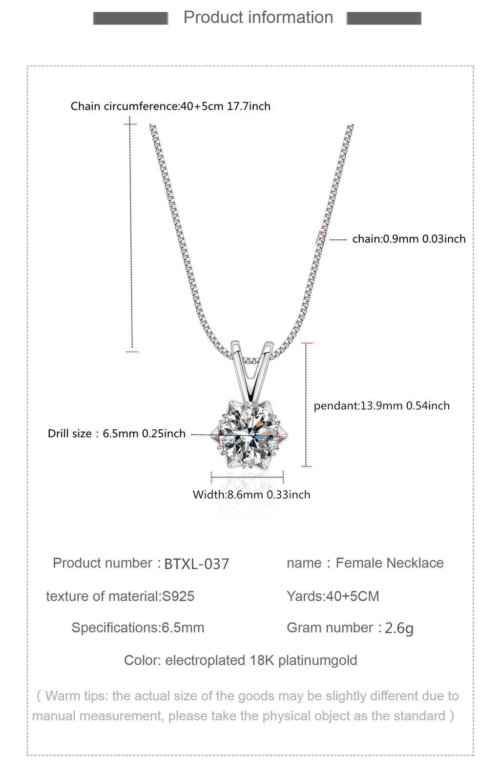 S925 Sterling Silver Pendant Necklace with Moissanite Carat Snowflake Six Claw Inlay Korean Style Foreign Trade Jewelry