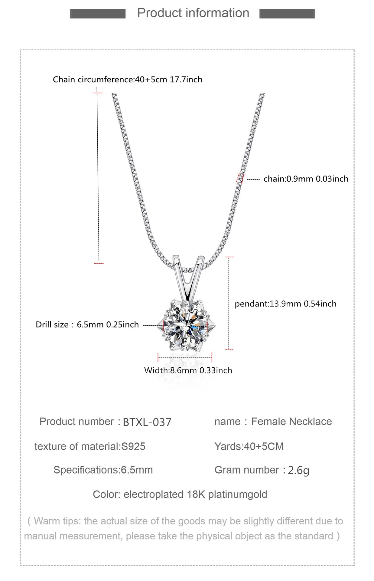 S925 Sterling Silver Pendant Necklace with Moissanite Carat Snowflake Six Claw Inlay Korean Style Foreign Trade Jewelry