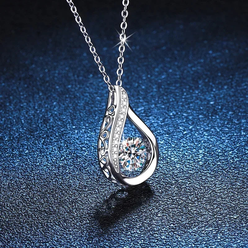 1 Carat Moissanite Pendant Necklace for Women PT950 Platinum Diamond Fine Jewelry Gift Party Neck Chain